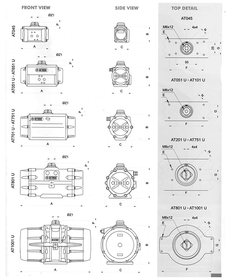 AIRTORQUE氣動(dòng)執(zhí)行器參數(shù)