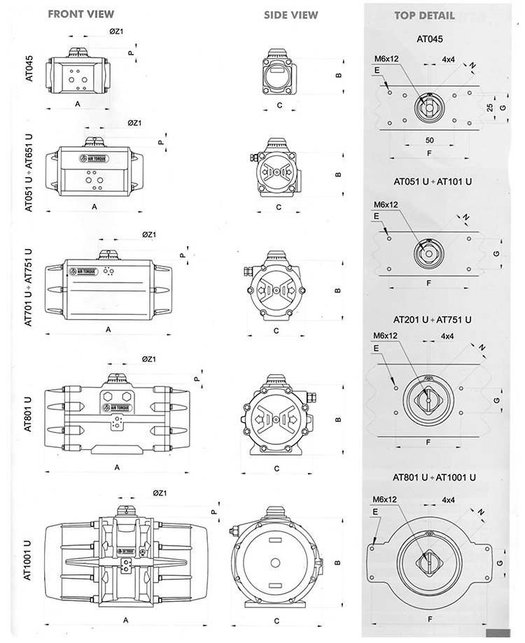 AIRTORQUE氣動(dòng)執(zhí)行器參數(shù)